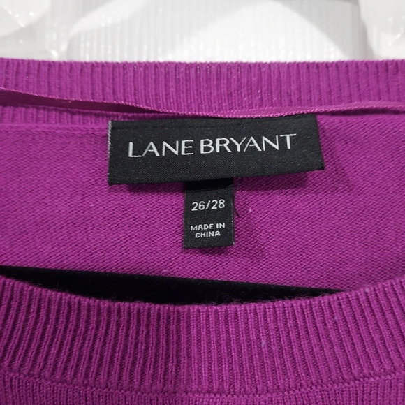 Lane Bryant Purple Knit Sweater with Star Pattern Gold Sequin in Size 26/28 - 4X - Picture 3 of 11